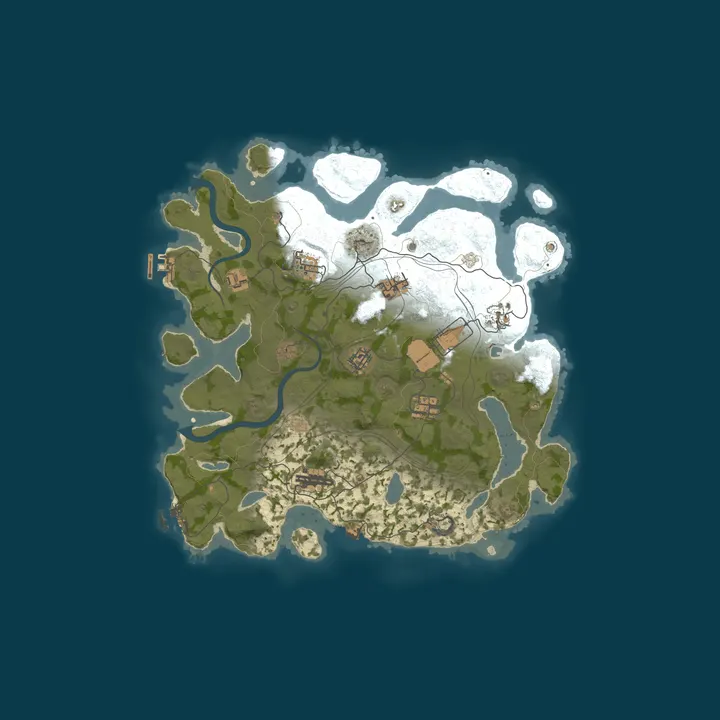 Map of AceRust.com 5x No BPs [Loot++|PvP|MyMini|Shop]10x