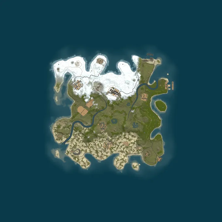 Map of Rust A Paradise | PVP | Monthly Wipe | BP Save