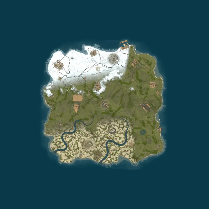 Map of GRUB.ARMY EU 2X SOLO/DUO | Raidable Bases | Shared BPs | JUST W