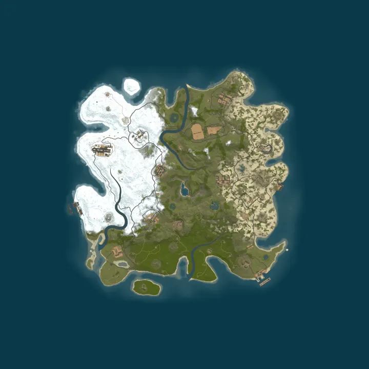 Map of #7 EPIC RUST MAX3 [X2|TP|KITS|RPG|PVP] 26.10 Wipe