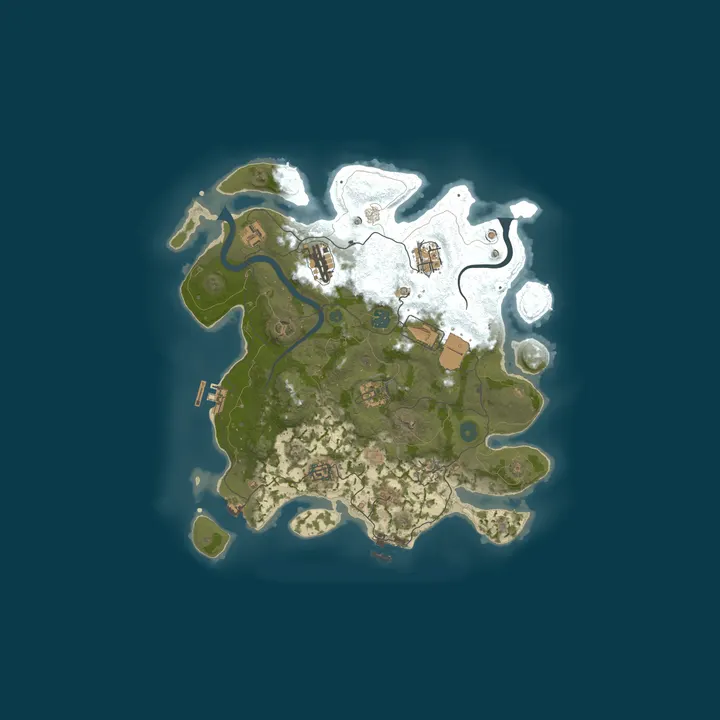 Map of XERVALON | 100X PVE | LEGENDARY WEAPONS | RAID BASES | BOSSES